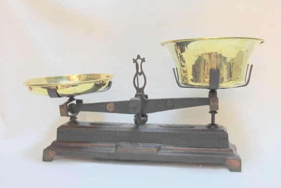 Антикварные, очень редкие старинные кухонные весы FORCE начало 20 век