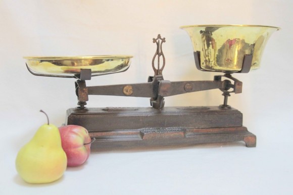 Антикварные, очень редкие старинные кухонные весы FORCE начало 20 век