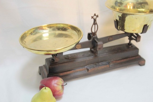 Антикварные, очень редкие старинные кухонные весы FORCE начало 20 век