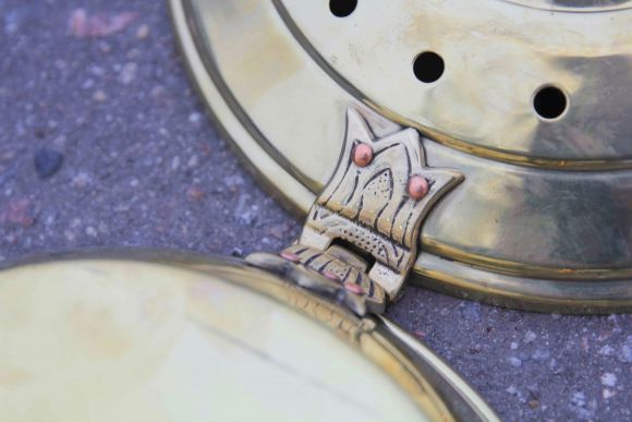 Грелка медная старинная 