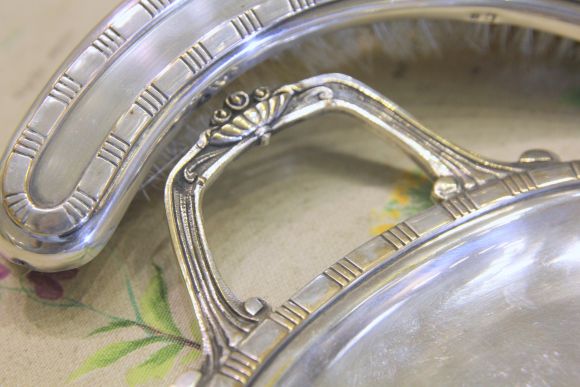 Антикварный набор для  уборки крошек со стола