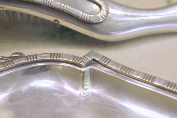 Антикварный набор для  уборки крошек со стола