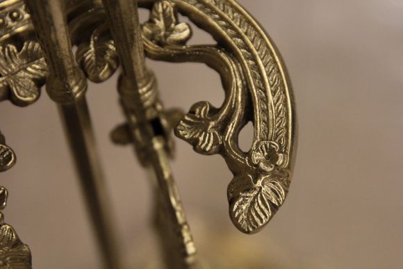 Большой латунный каминный набор