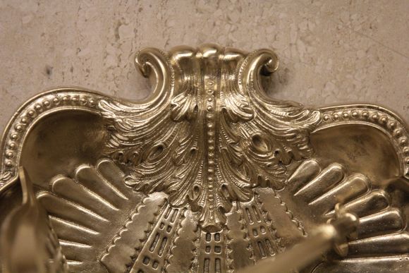 Большой латунный каминный набор