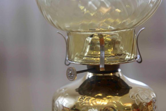 Роскошная антикварная керосиновая лампа. Европа. Начало 20 века