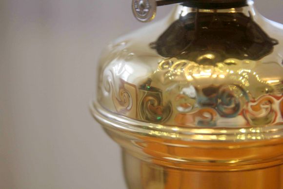 Роскошная антикварная керосиновая лампа. Европа. Начало 20 века