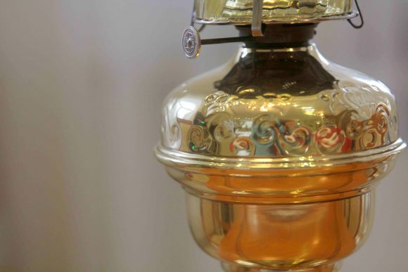 Роскошная антикварная керосиновая лампа. Европа. Начало 20 века