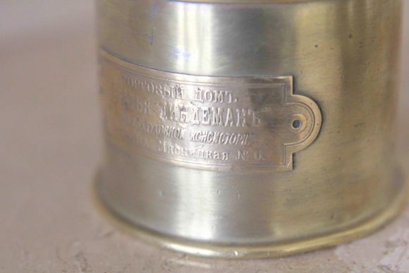 Антикварная латунная паяльная лампа с клеймом.