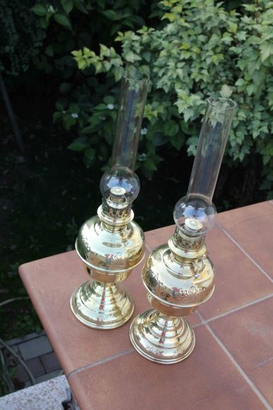 Симпатичная, антикварная пара керосиновых ламп. Европа. Начало 20 века