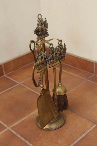 Латунный каминный набор морской тематики