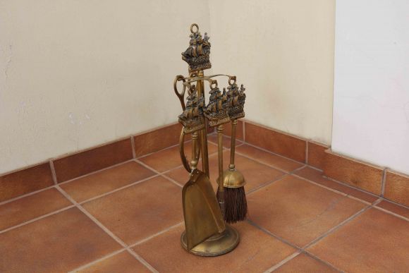 Латунный каминный набор морской тематики