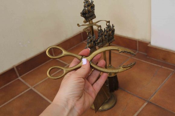 Латунный каминный набор морской тематики