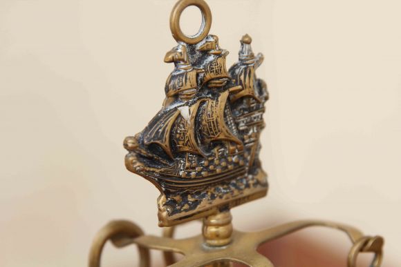 Латунный каминный набор морской тематики