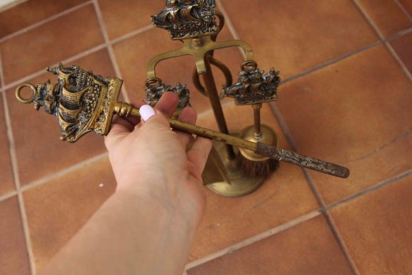 Латунный каминный набор морской тематики