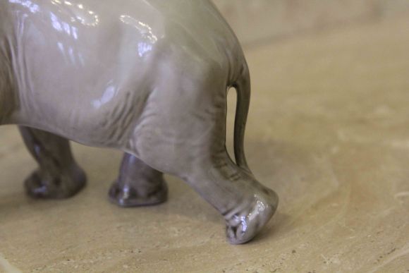 Антикварный, фарфоровый слон ЛФЗ (Ленинград). 50 гг