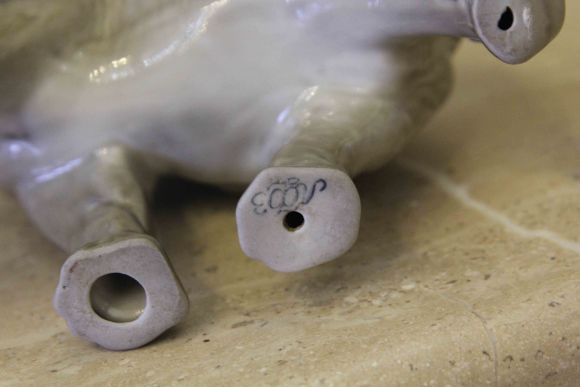 Антикварный, фарфоровый слон ЛФЗ (Ленинград). 50 гг