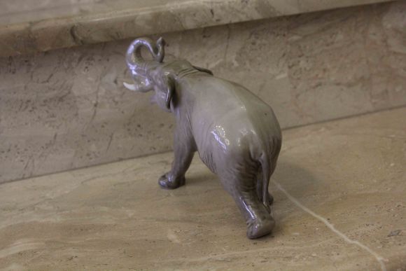 Антикварный, фарфоровый слон ЛФЗ (Ленинград). 50 гг