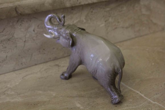 Антикварный, фарфоровый слон ЛФЗ (Ленинград). 50 гг