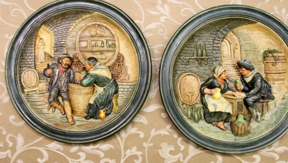 Винтажные немецкие настенные тарелки