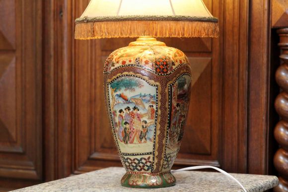  Старинная японская лампа ручной работы