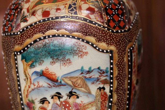  Старинная японская лампа ручной работы