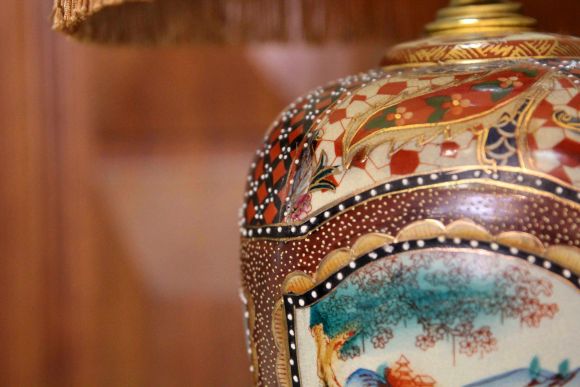  Старинная японская лампа ручной работы