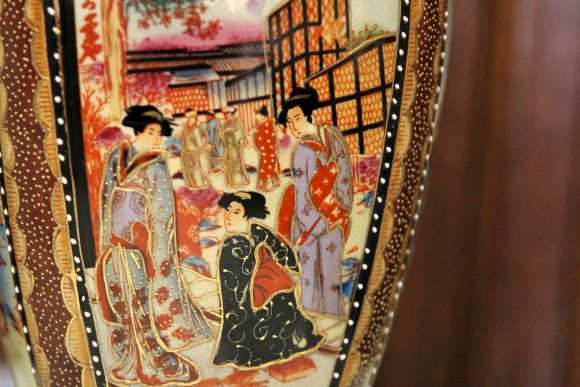  Старинная японская лампа ручной работы