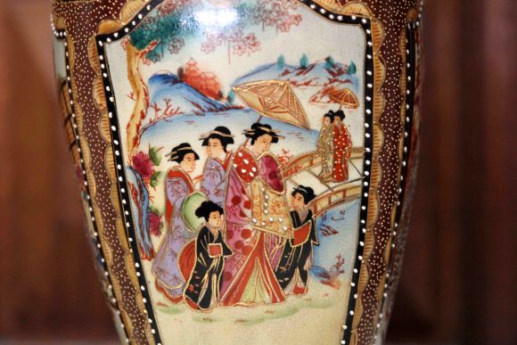  Старинная японская лампа ручной работы