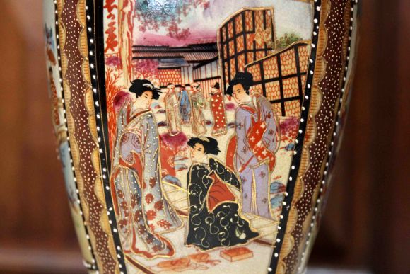  Старинная японская лампа ручной работы