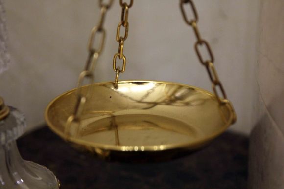 Роскошные весы. Латунь.Хрусталь. Европа. Середина ХХ века