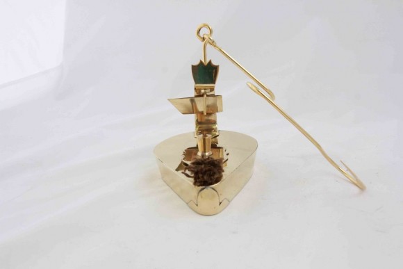 Необычная  керосиновая лампа без стекол. Европа.Начало 20 века