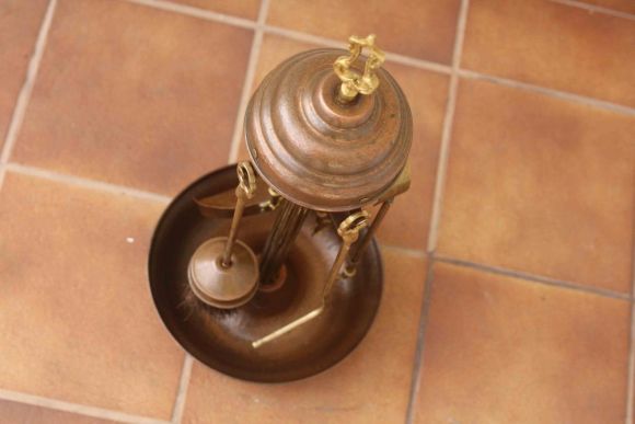 Красивый антикварный каминный набор. Медь в Патине