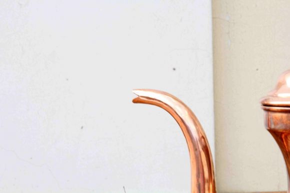 Восхитительный европейский кофейник. Медь. Керамика. Дерево