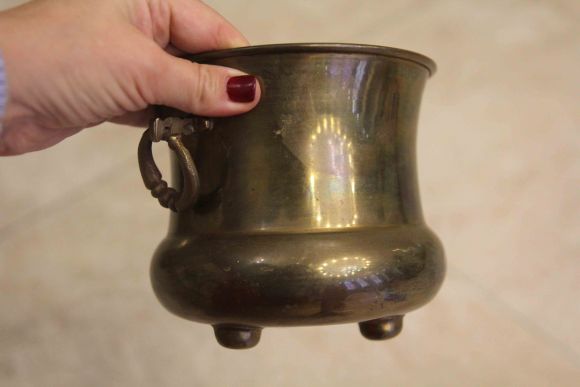 Интересное антикварное кашпо с ручками. Европа. Начало 20 века