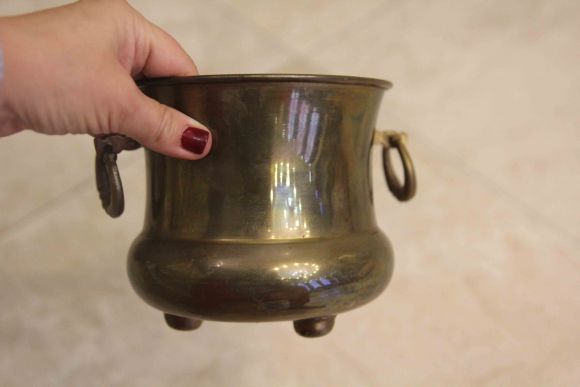 Интересное антикварное кашпо с ручками. Европа. Начало 20 века