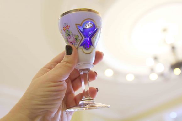 Набор Bohemian Czech Moser, cинего и белого стекла