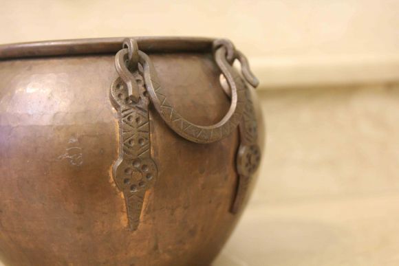 Антикварное кашпо чугунок. Европа. Начало 20 века