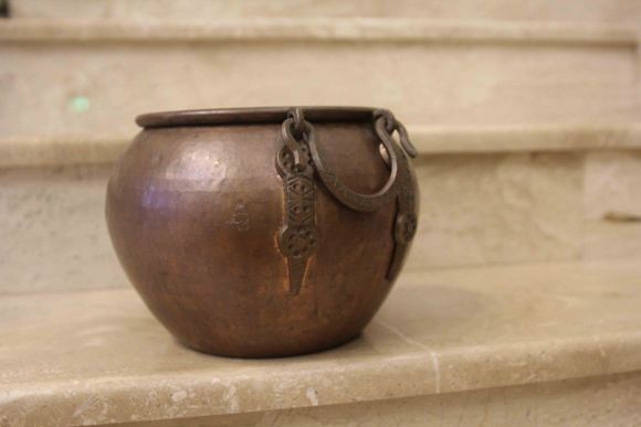 Антикварное кашпо чугунок. Европа. Начало 20 века