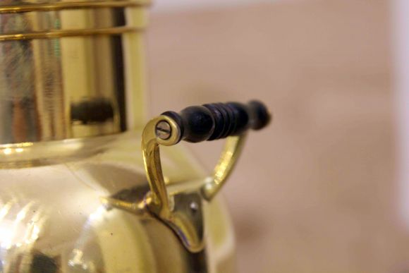 Самовар - бульотка из латуни. 1911 года. Клейма. Полировка