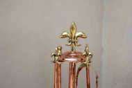 Шикарный каминный набор из меди с латунными вставками