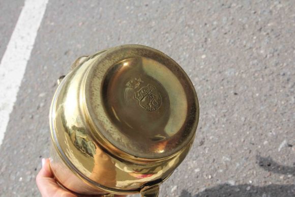 Красивый, интерьерный, латунный кофейник