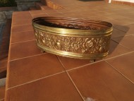 Роскошное латунное старинное кашпо Розы.Начало 20 века