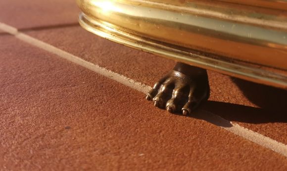 Роскошное латунное старинное кашпо Розы.Начало 20 века