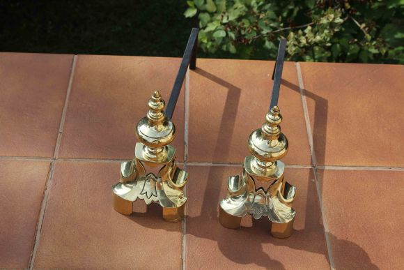 Красивые антикварные таганы - старинная подставка под дрова в камин. Франция. 19 век. 