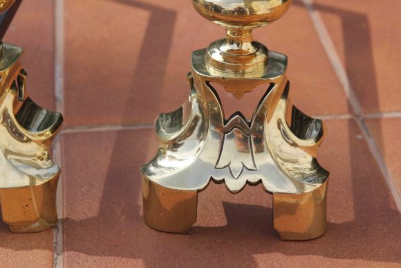 Красивые антикварные таганы - старинная подставка под дрова в камин. Франция. 19 век. 