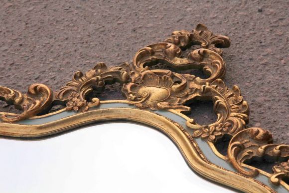 Великолепное старинное ажурное зеркало в позолоте