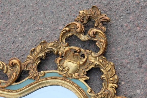 Великолепное старинное ажурное зеркало в позолоте