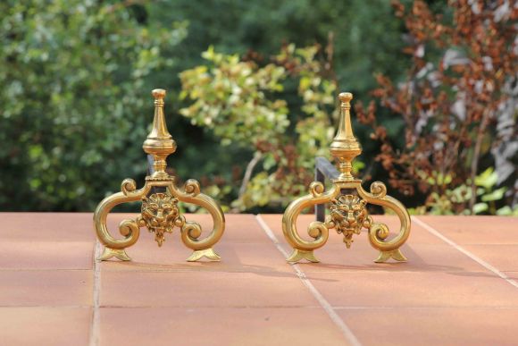 Изящные антикварные таганы - старинная подставка под дрова в камин. Франция. 19 век.