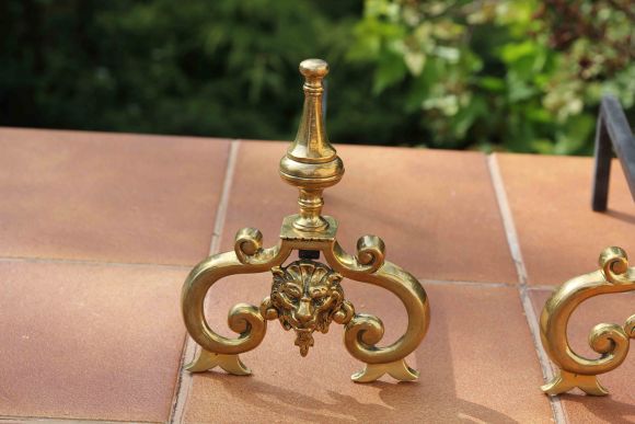 Изящные антикварные таганы - старинная подставка под дрова в камин. Франция. 19 век.