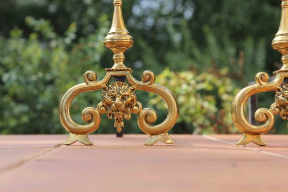 Изящные антикварные таганы - старинная подставка под дрова в камин. Франция. 19 век.